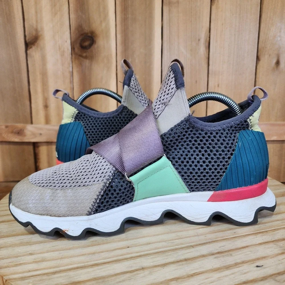 Sorel Kinetic Sneak Slip On Shoes Womens 8.5 Multicolor Mesh Sneakers NL3680-096